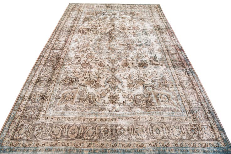 Detail image of 6' 4 x 9' 8 Hand Knotted Ultra Vintage Persian Wool Rug