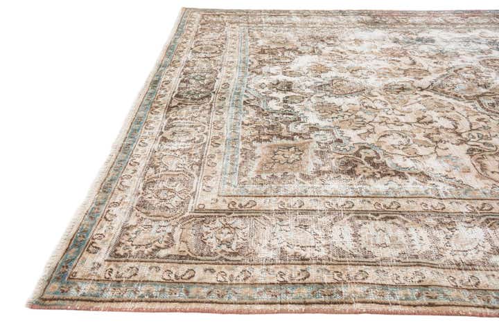 6' 4 x 9' 8 Hand Knotted Ultra Vintage Persian Wool Rug