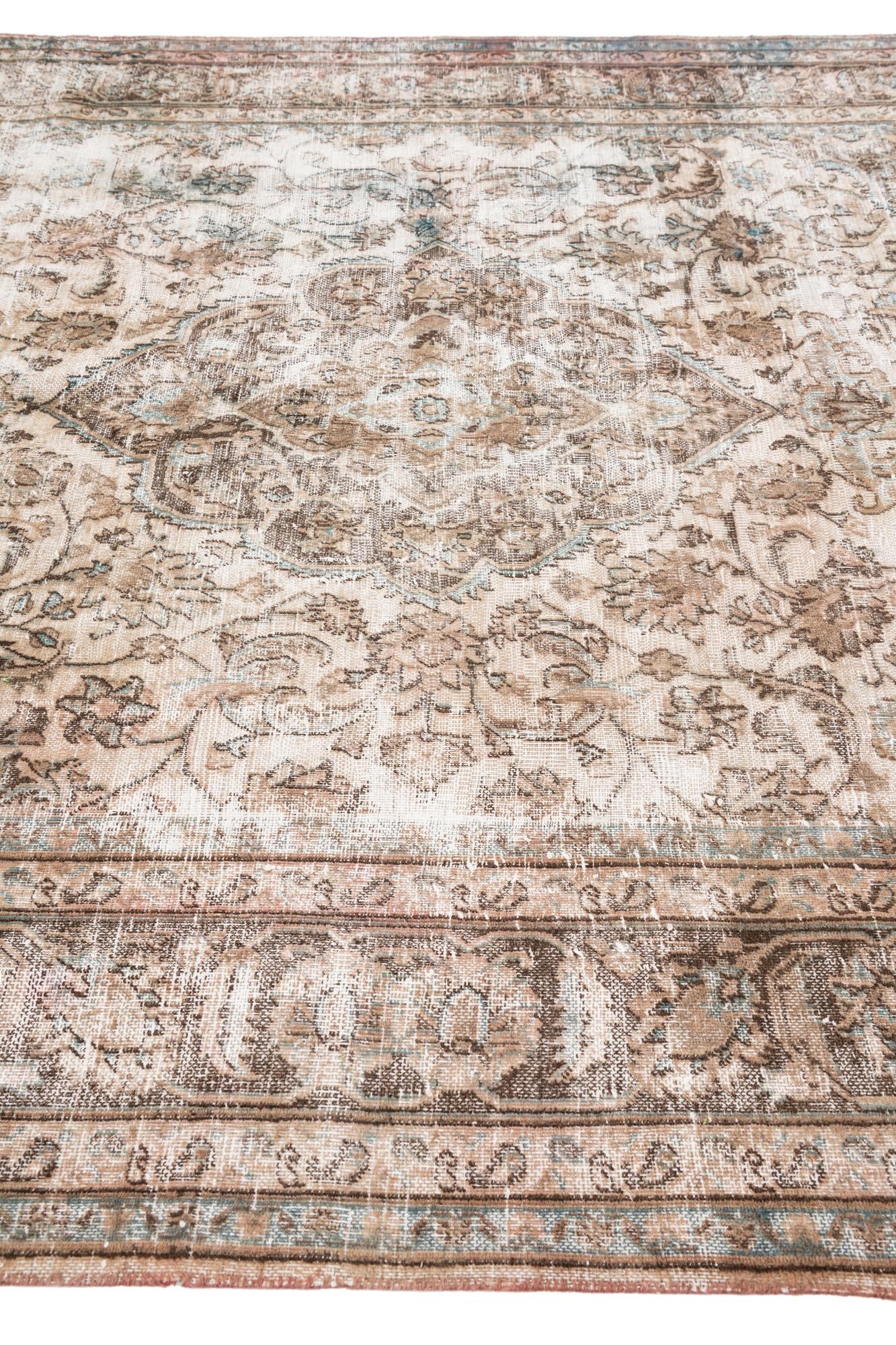 6' 4 x 9' 8 Hand Knotted Ultra Vintage Persian Wool Rug