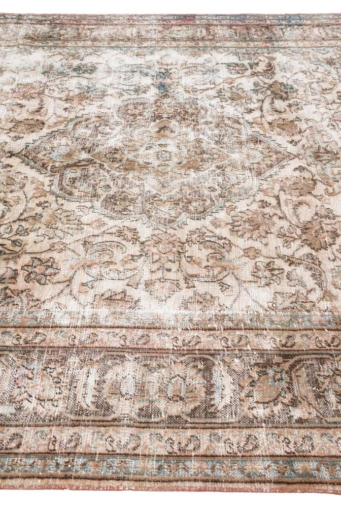 6' 4 x 9' 8 Hand Knotted Ultra Vintage Persian Wool Rug