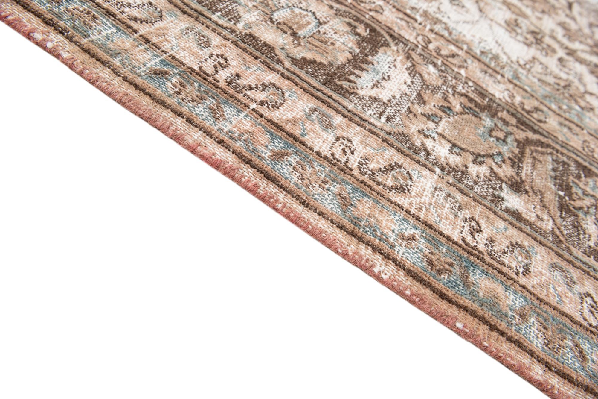 6' 4 x 9' 8 Hand Knotted Ultra Vintage Persian Wool Rug
