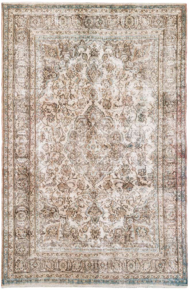 6' 4 x 9' 8 Hand Knotted Ultra Vintage Persian Wool Rug