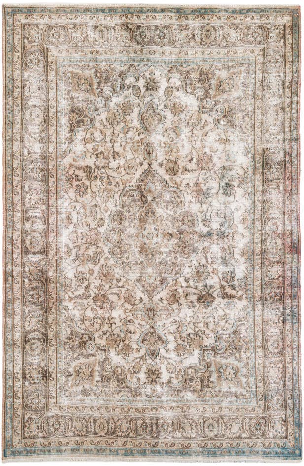 Detail image of 6' 4 x 9' 8 Hand Knotted Ultra Vintage Persian Wool Rug