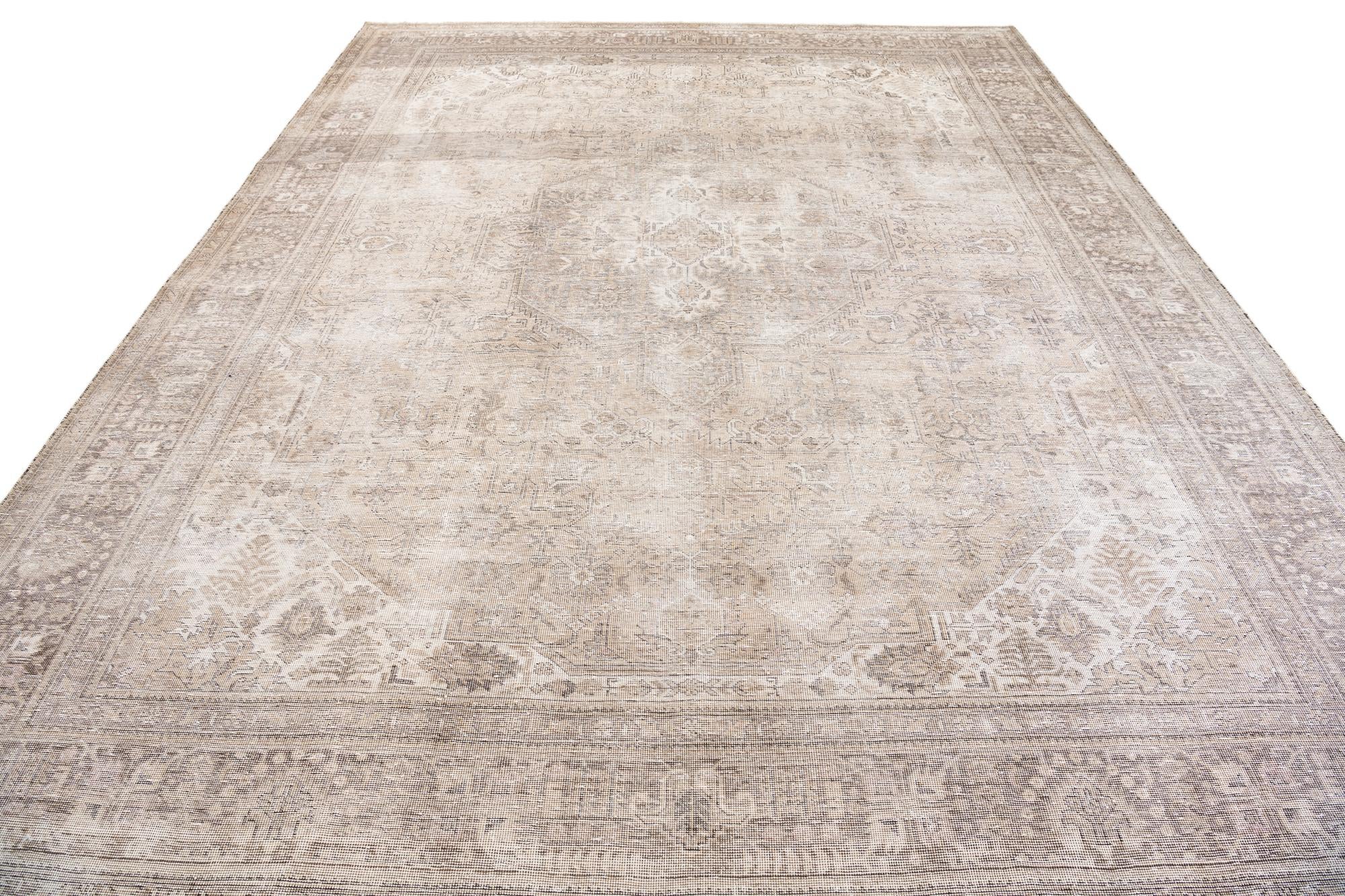 9' 8 x 12' 10 Hand Knotted Ultra Vintage Persian Wool Rug