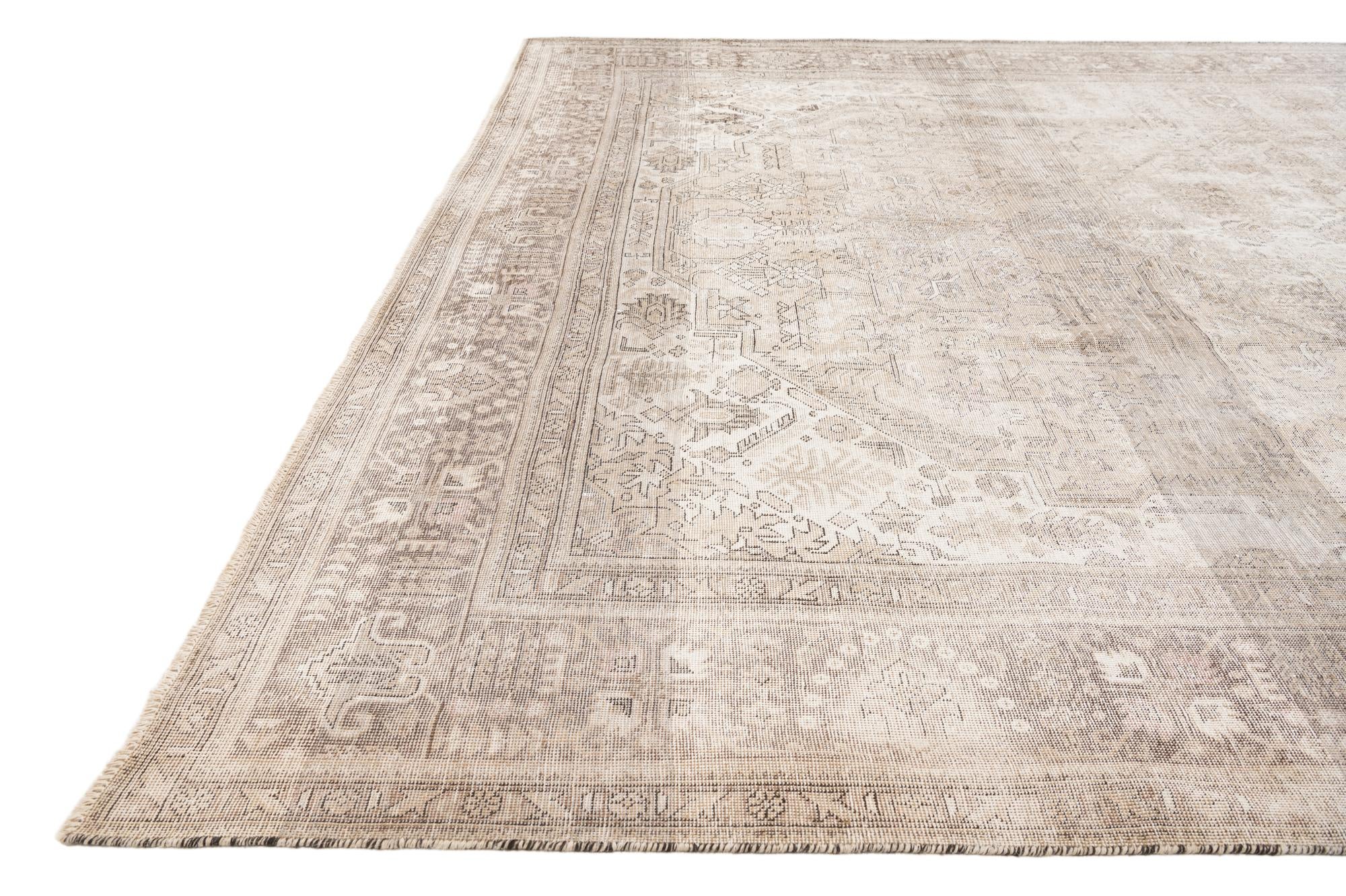 9' 8 x 12' 10 Hand Knotted Ultra Vintage Persian Wool Rug