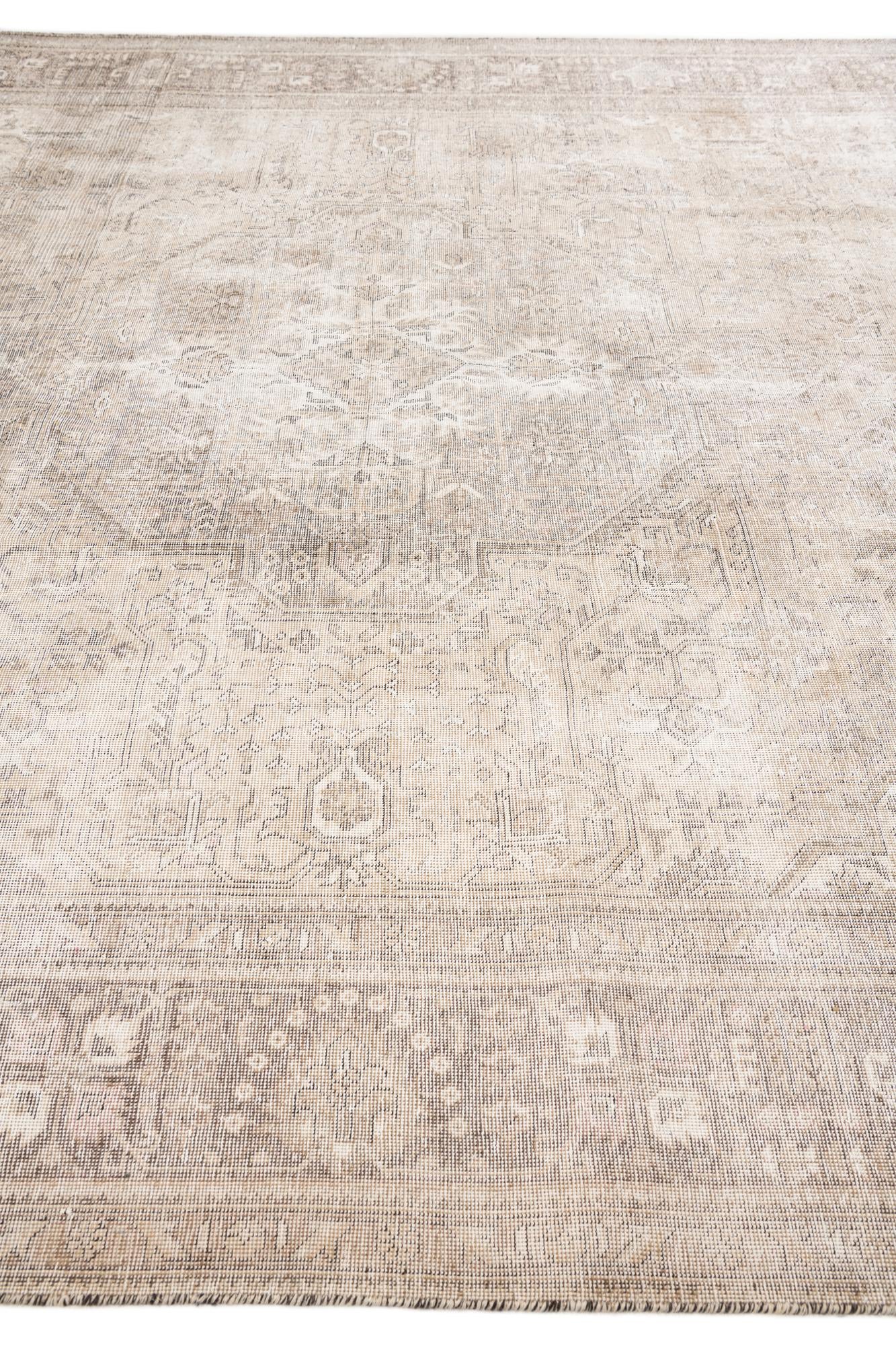 9' 8 x 12' 10 Hand Knotted Ultra Vintage Persian Wool Rug