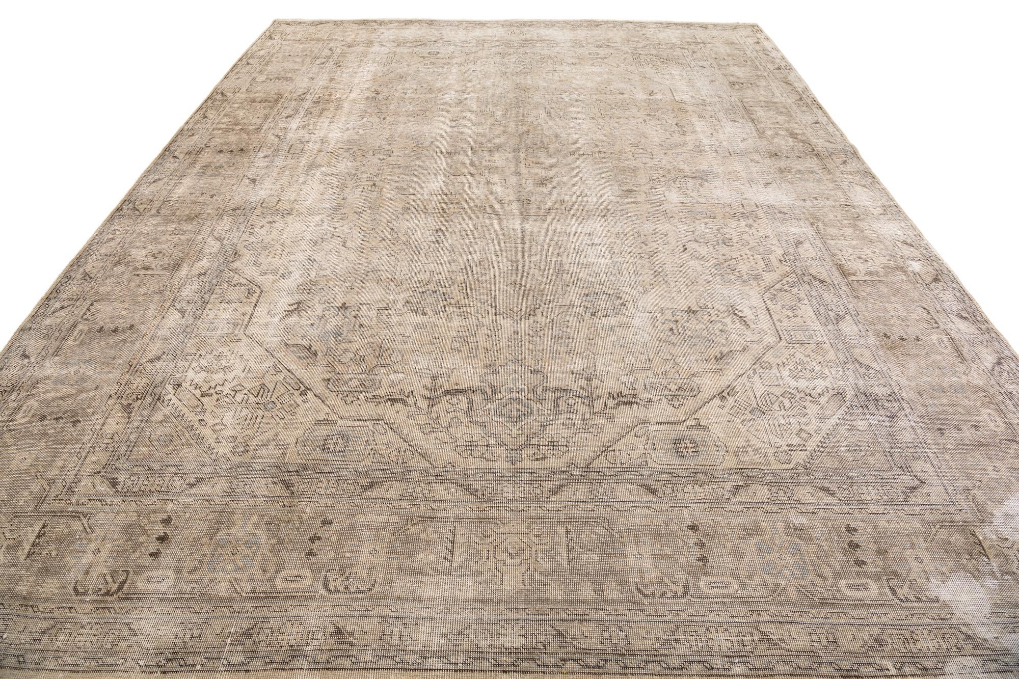 9' 8 x 12' 8 Hand Knotted Ultra Vintage Persian Wool Rug