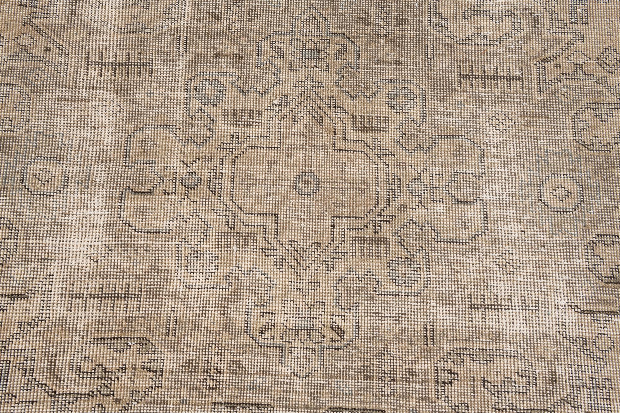 9' 8 x 12' 8 Hand Knotted Ultra Vintage Persian Wool Rug