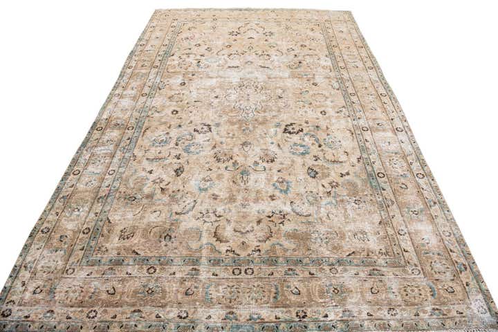 6' 3 x 10' 1 Hand Knotted Ultra Vintage Persian Wool Rug