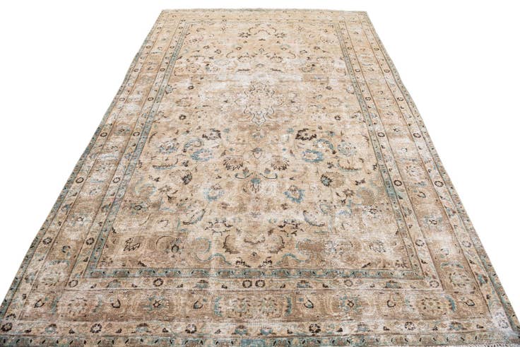 Detail image of 6' 3 x 10' 1 Hand Knotted Ultra Vintage Persian Wool Rug