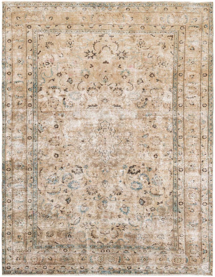 Detail image of 6' 3 x 10' 1 Hand Knotted Ultra Vintage Persian Wool Rug