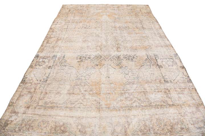 6' 2 x 9' 1 Hand Knotted Ultra Vintage Persian Wool Rug