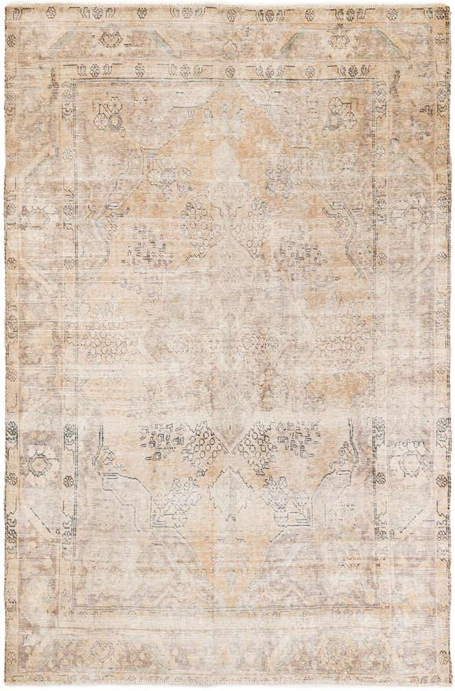 6' 2 x 9' 1 Hand Knotted Ultra Vintage Persian Wool Rug