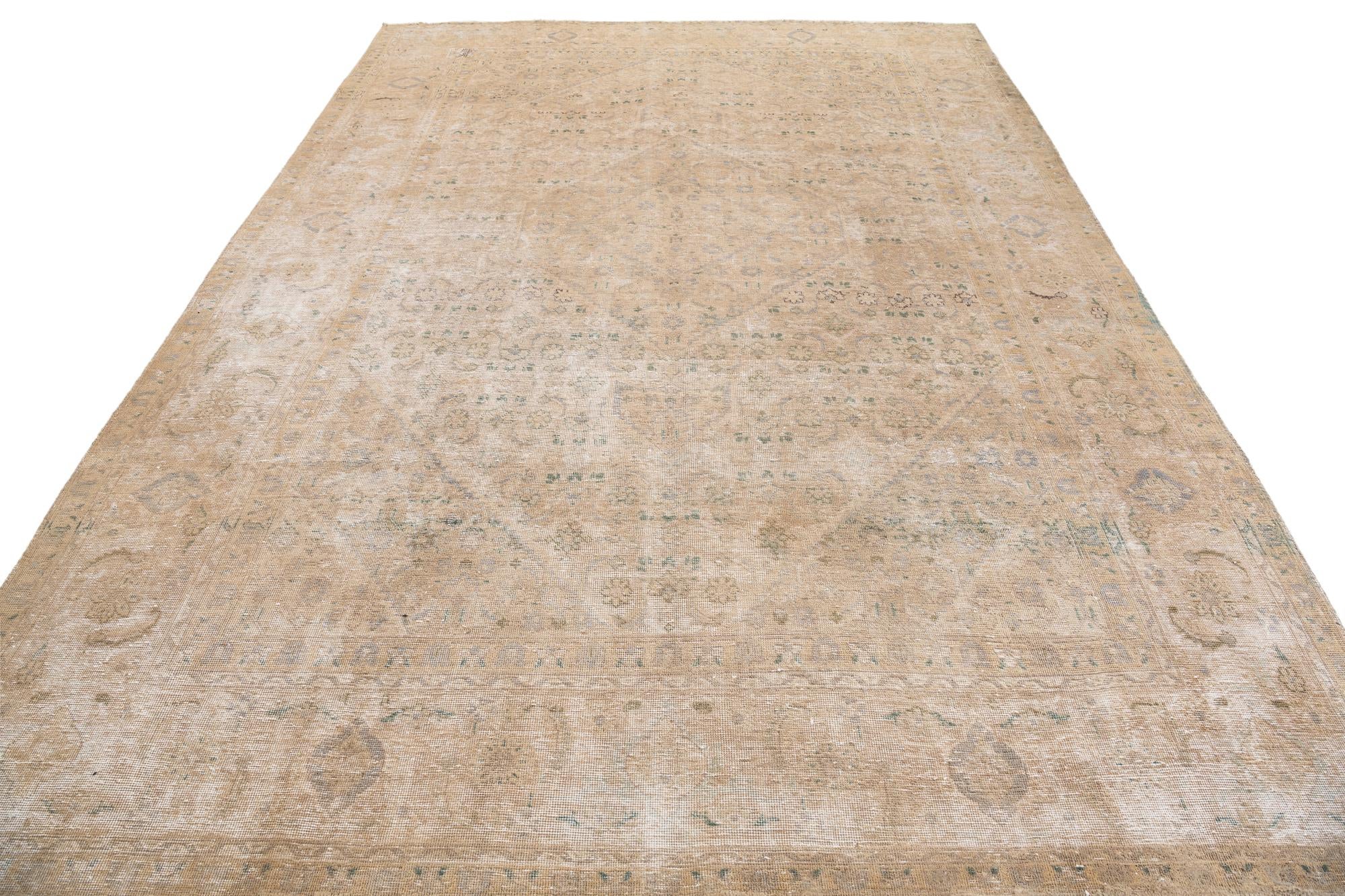 8' x 11' 5 Hand Knotted Ultra Vintage Persian Wool Rug