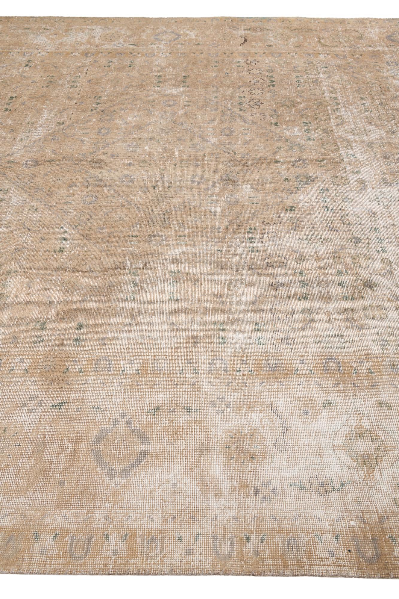 8' x 11' 5 Hand Knotted Ultra Vintage Persian Wool Rug