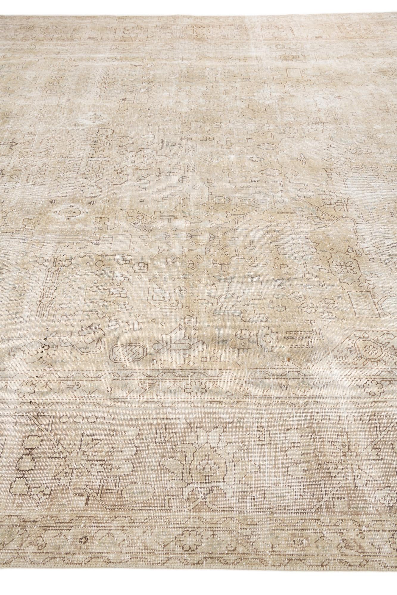 9' 6 x 13' Hand Knotted Ultra Vintage Persian Wool Rug