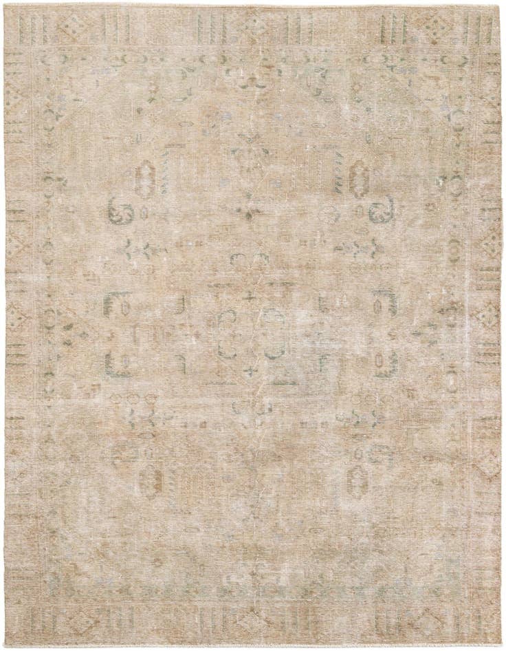 Detail image of 7' x 10' 9 Hand Knotted Ultra Vintage Persian Wool Rug