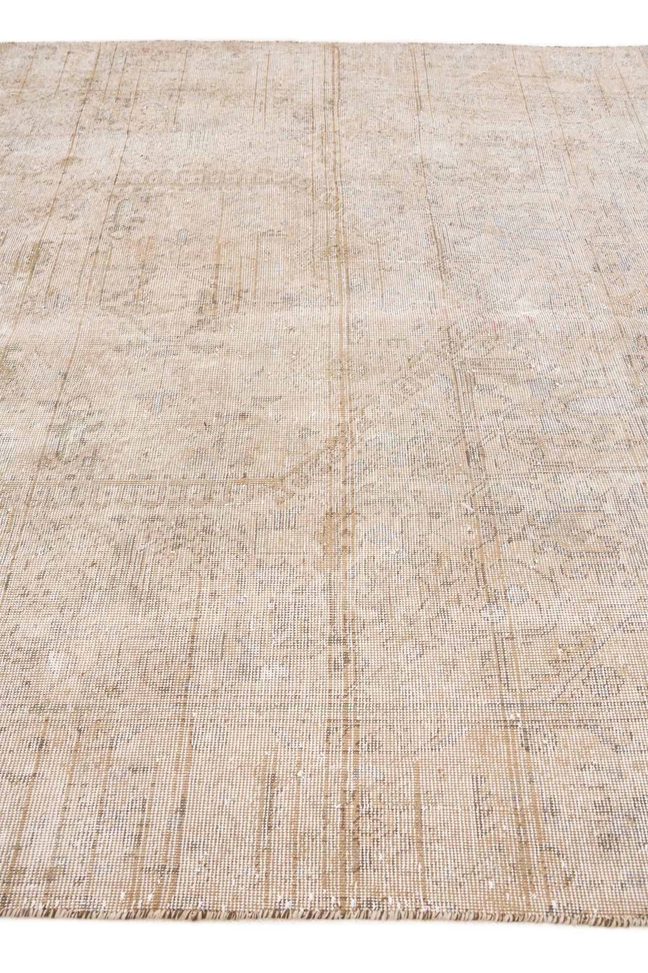 6' 2 x 9' 5 Hand Knotted Ultra Vintage Persian Wool Rug