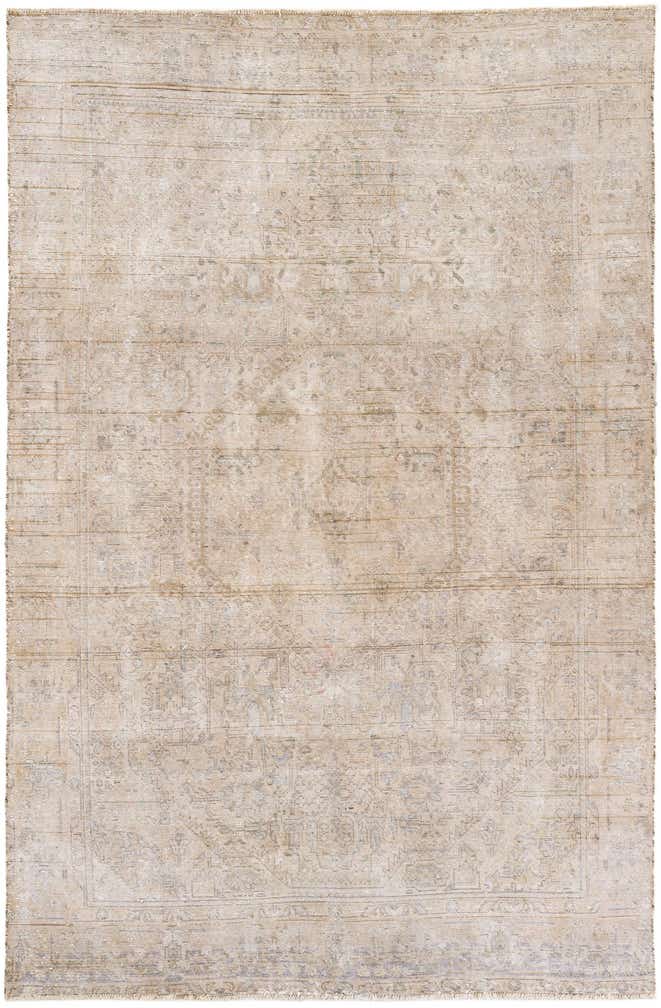 6' 2 x 9' 5 Hand Knotted Ultra Vintage Persian Wool Rug