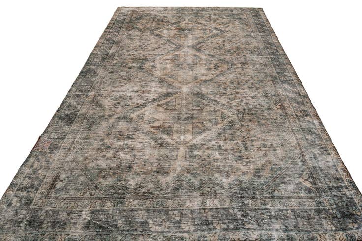 Detail image of 6' 5 x 10' Hand Knotted Ultra Vintage Persian Wool Rug