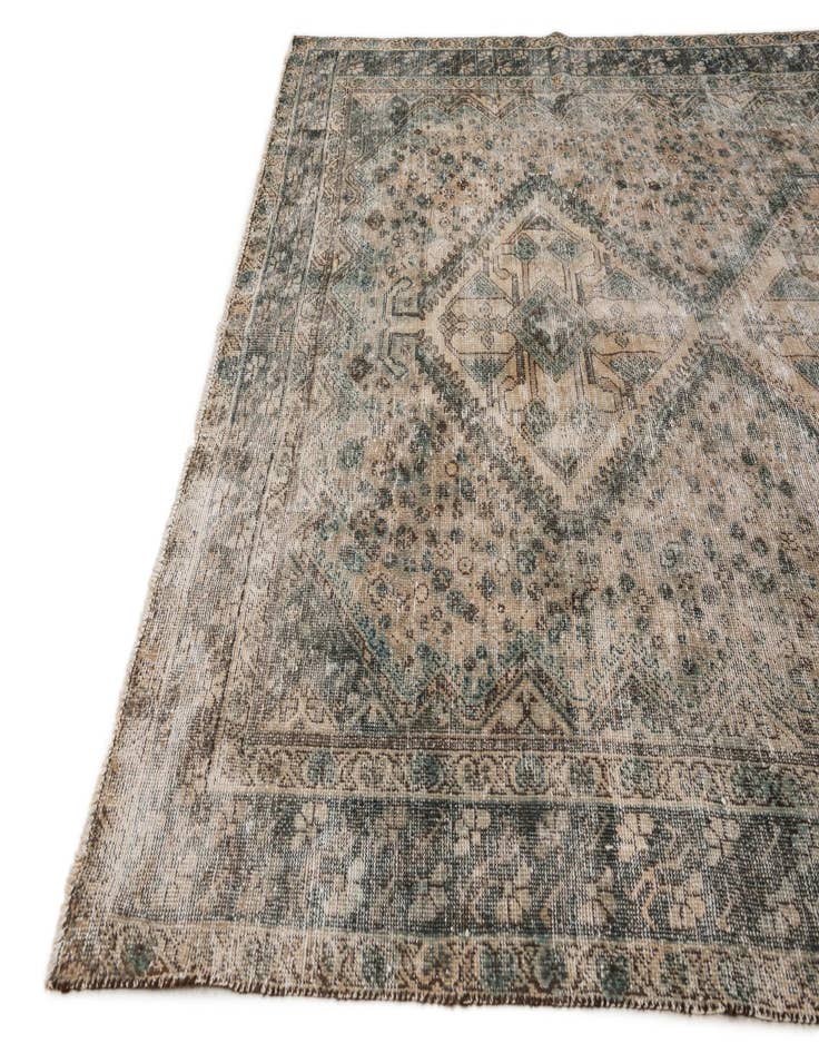 Detail image of 6' 5 x 10'  Hand Knotted Ultra Vintage Persian Wool Rug