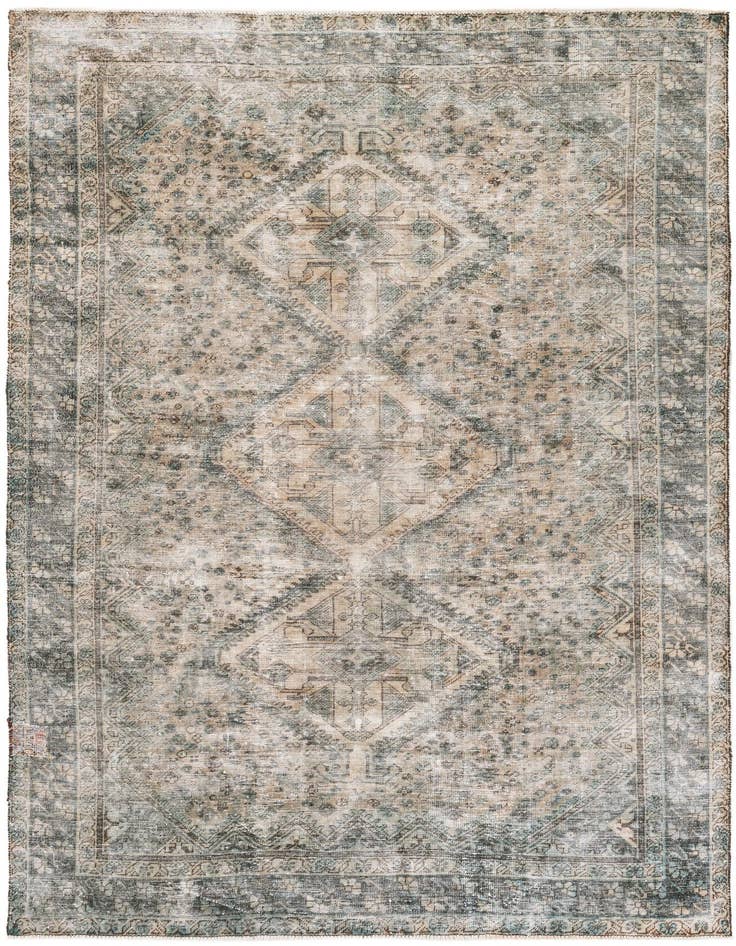 Detail image of 6' 5 x 10' Hand Knotted Ultra Vintage Persian Wool Rug