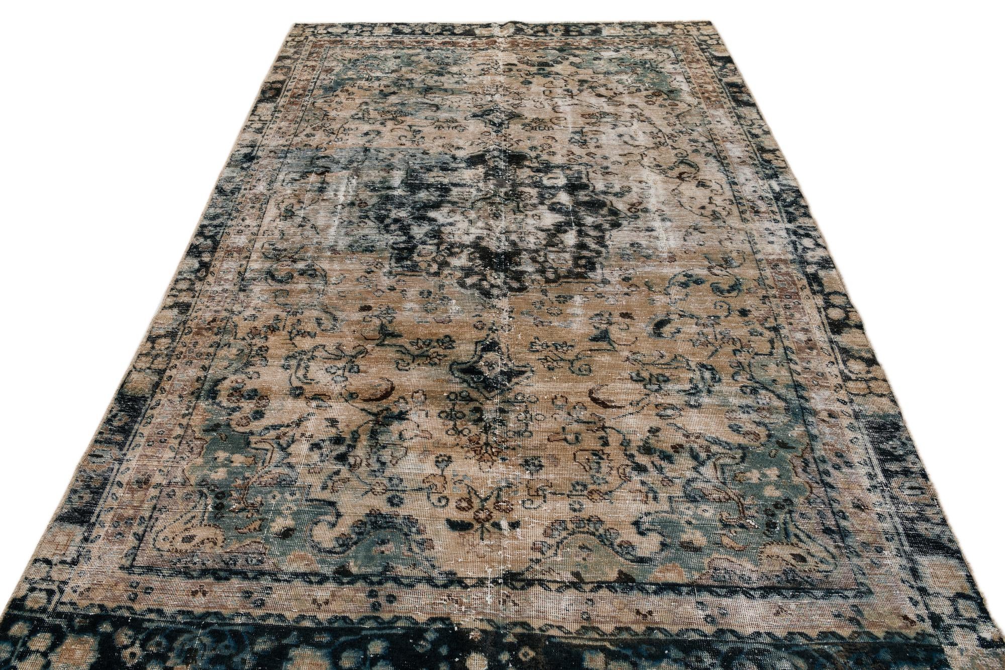 5' 7 x 8' 4 Hand Knotted Ultra Vintage Persian Wool Rug