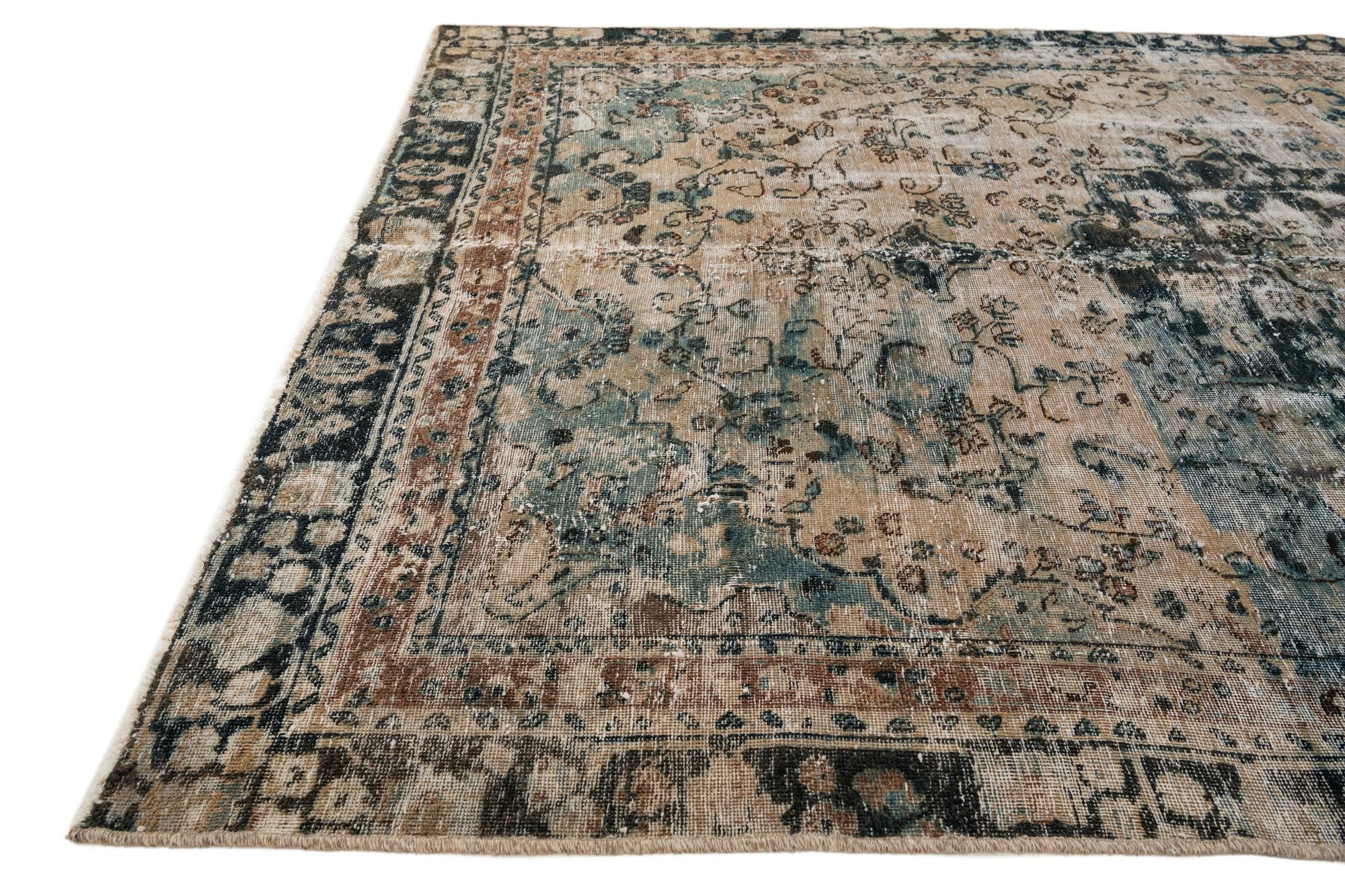 5' 7 x 8' 4 Hand Knotted Ultra Vintage Persian Wool Rug