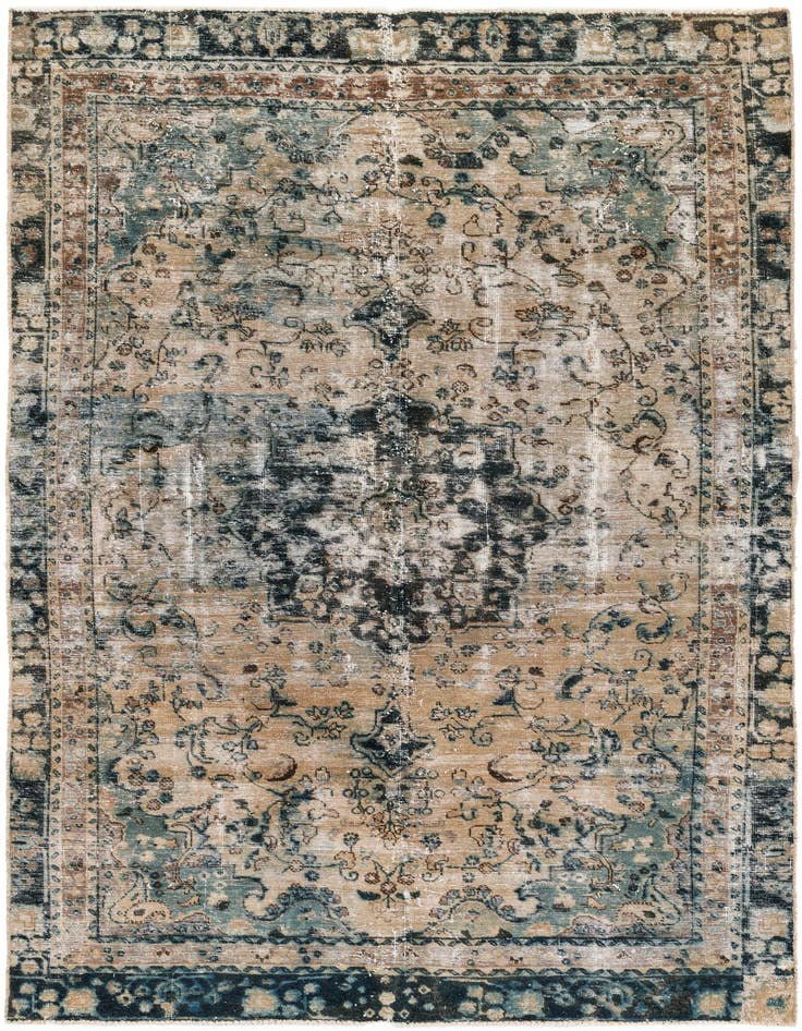 Detail image of 5' 7 x 8' 4 Hand Knotted Ultra Vintage Persian Wool Rug