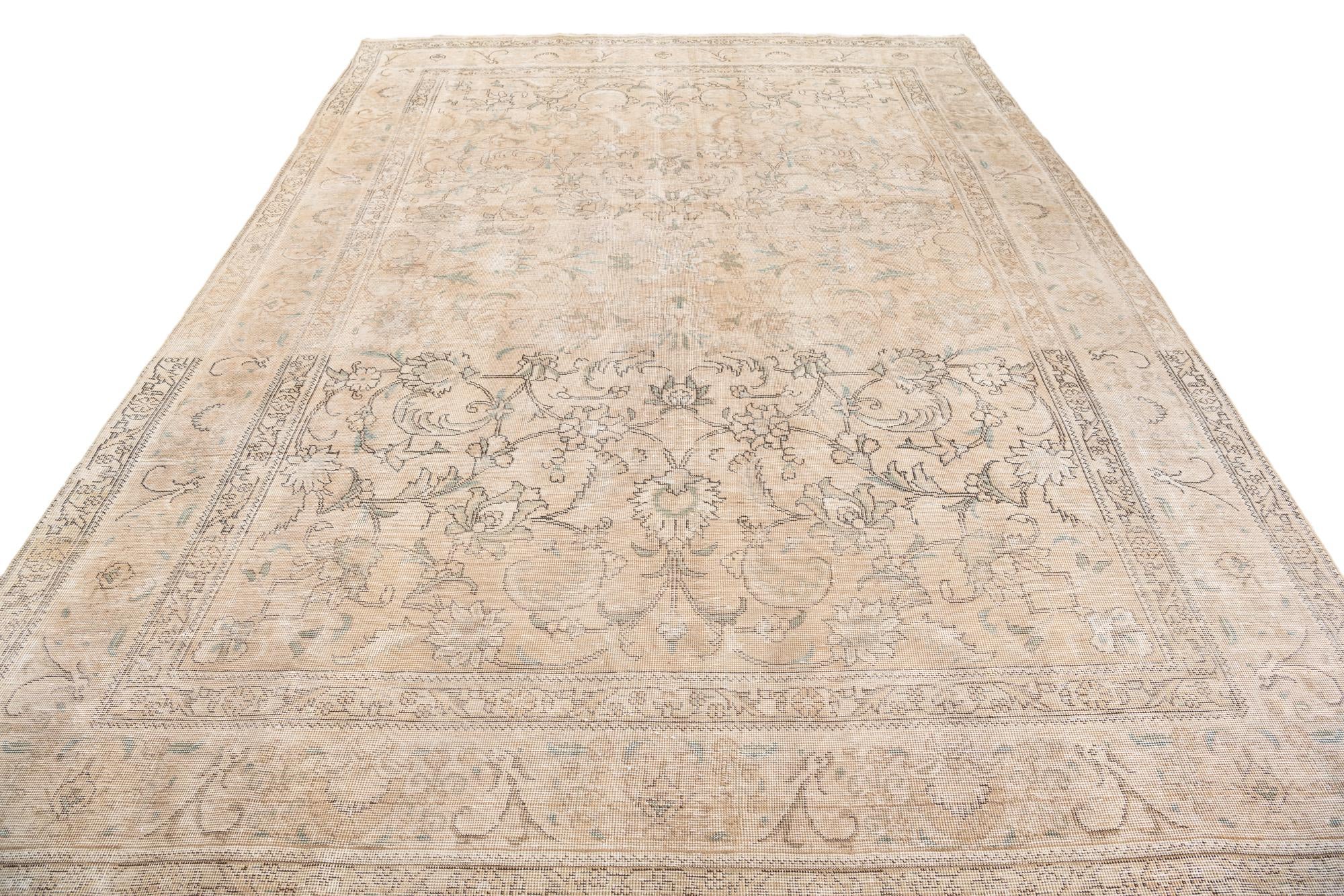 8' x 11' 3 Hand Knotted Ultra Vintage Persian Wool Rug
