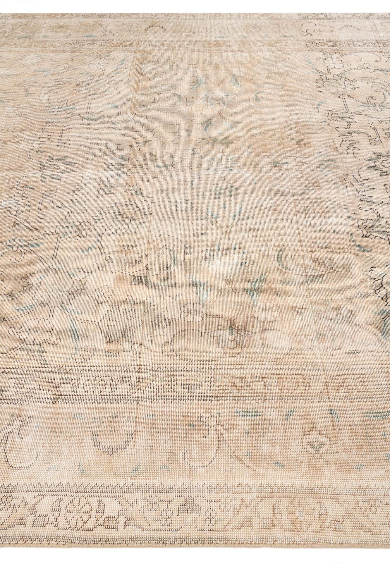 8' x 11' 3 Hand Knotted Ultra Vintage Persian Wool Rug