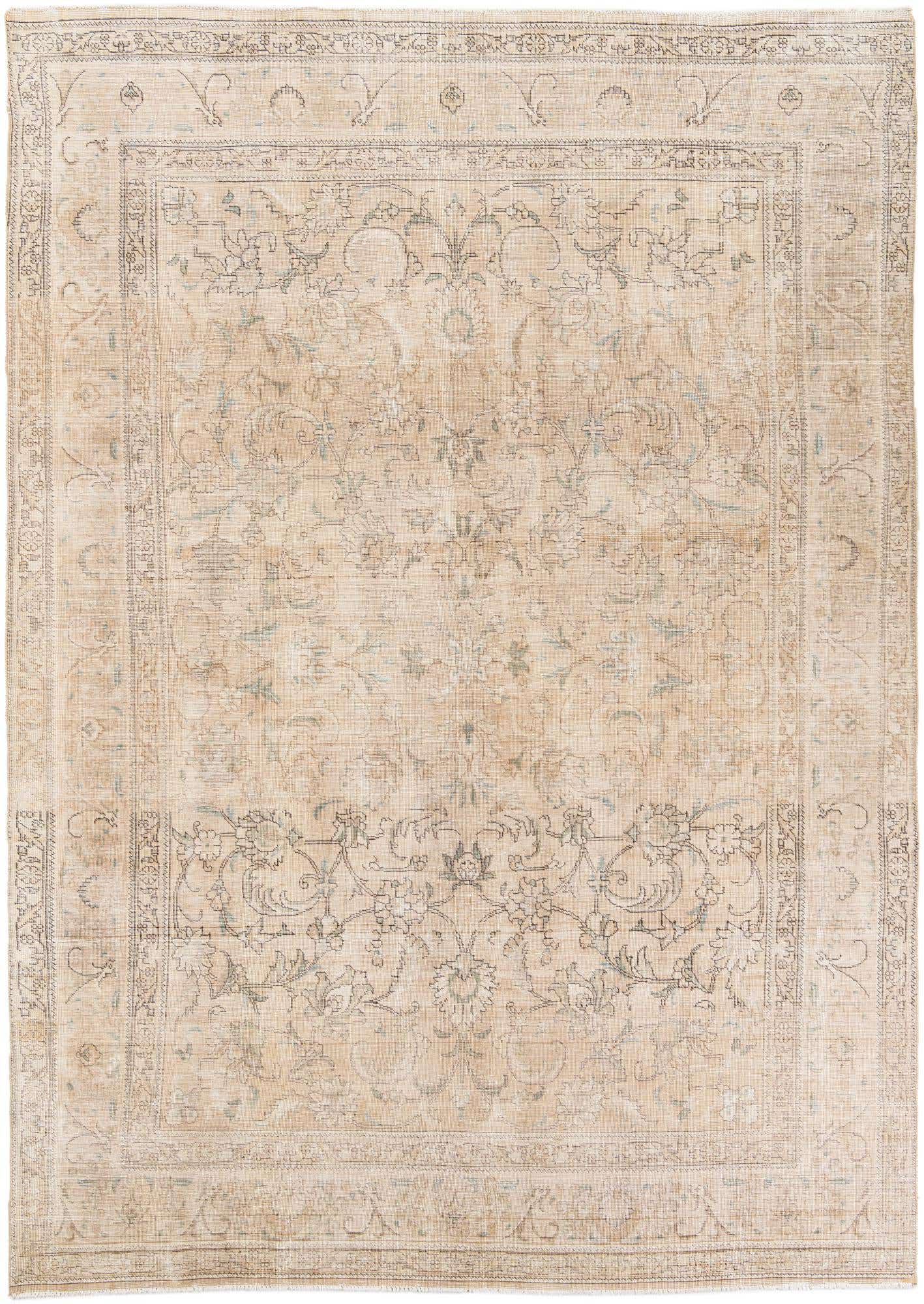 8' x 11' 3 Hand Knotted Ultra Vintage Persian Wool Rug