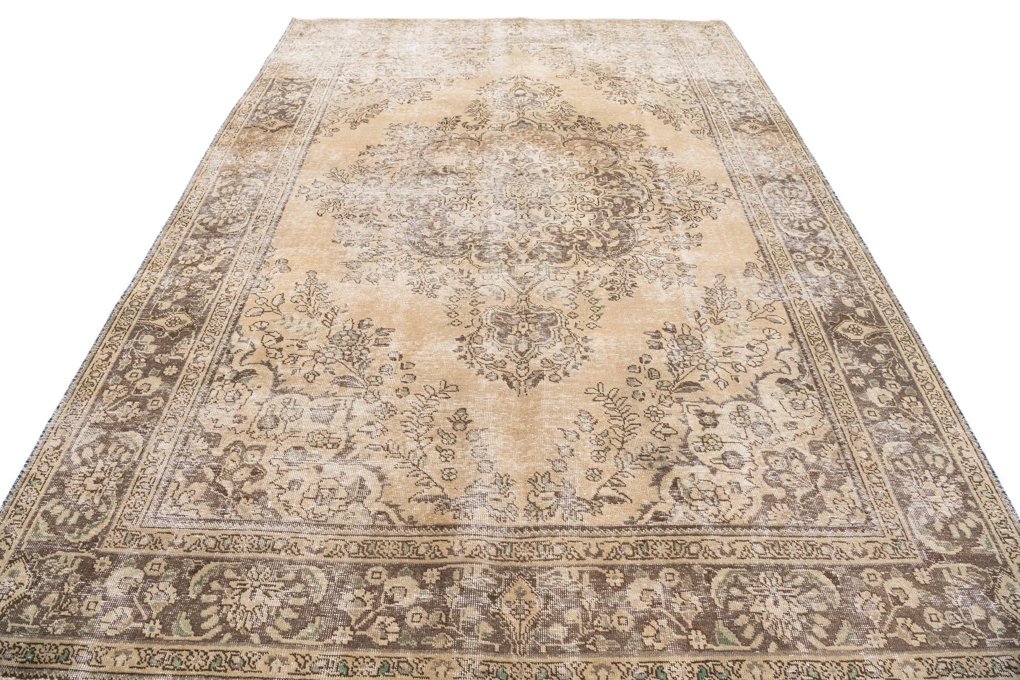 6' 10 x 9' 9 Hand Knotted Ultra Vintage Persian Wool Rug