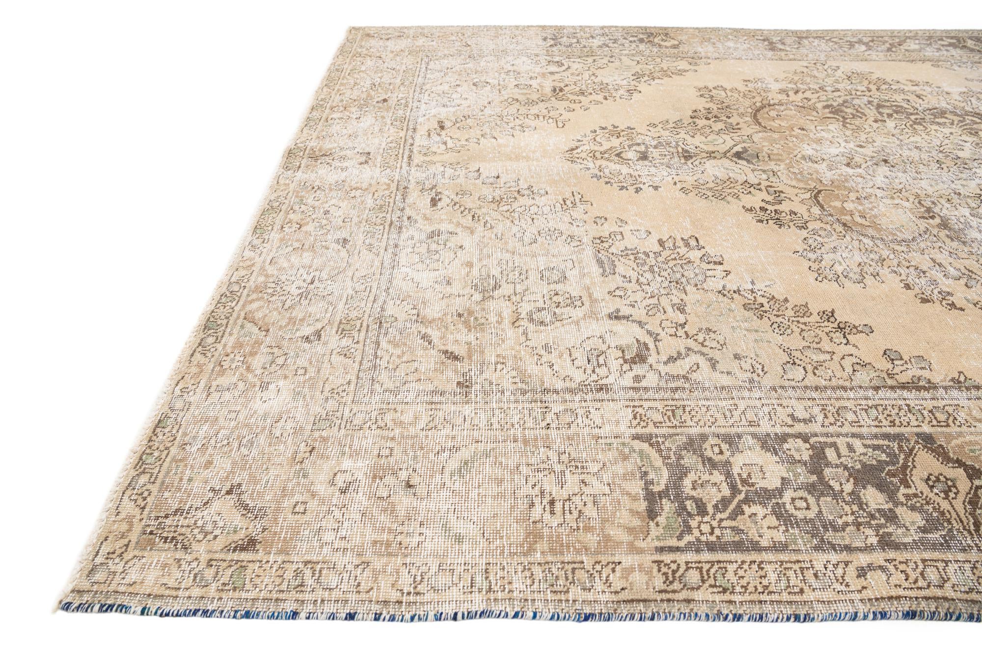 6' 10 x 9' 9 Hand Knotted Ultra Vintage Persian Wool Rug