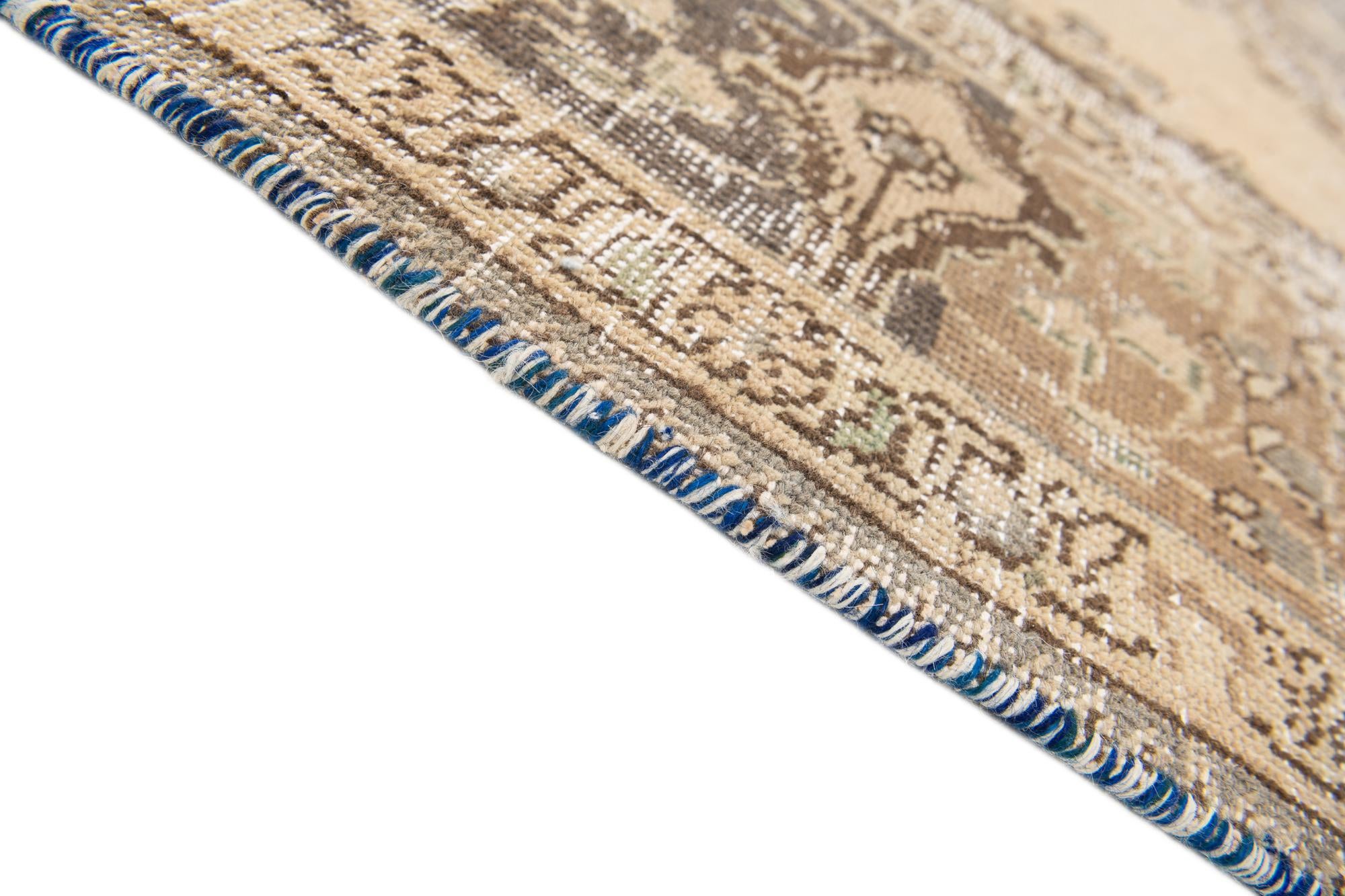 6' 10 x 9' 9 Hand Knotted Ultra Vintage Persian Wool Rug