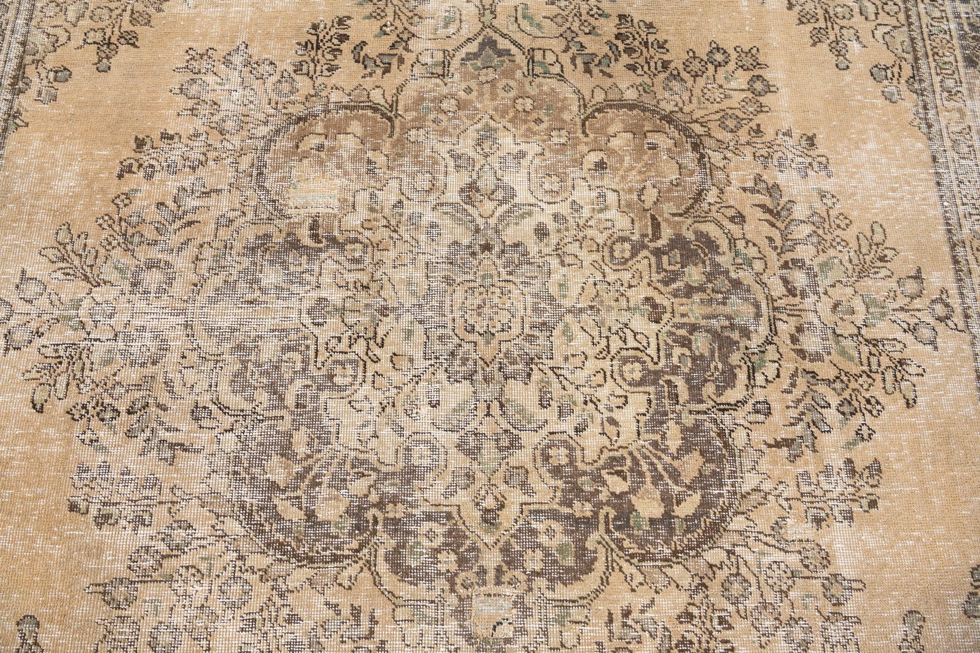 6' 10 x 9' 9 Hand Knotted Ultra Vintage Persian Wool Rug