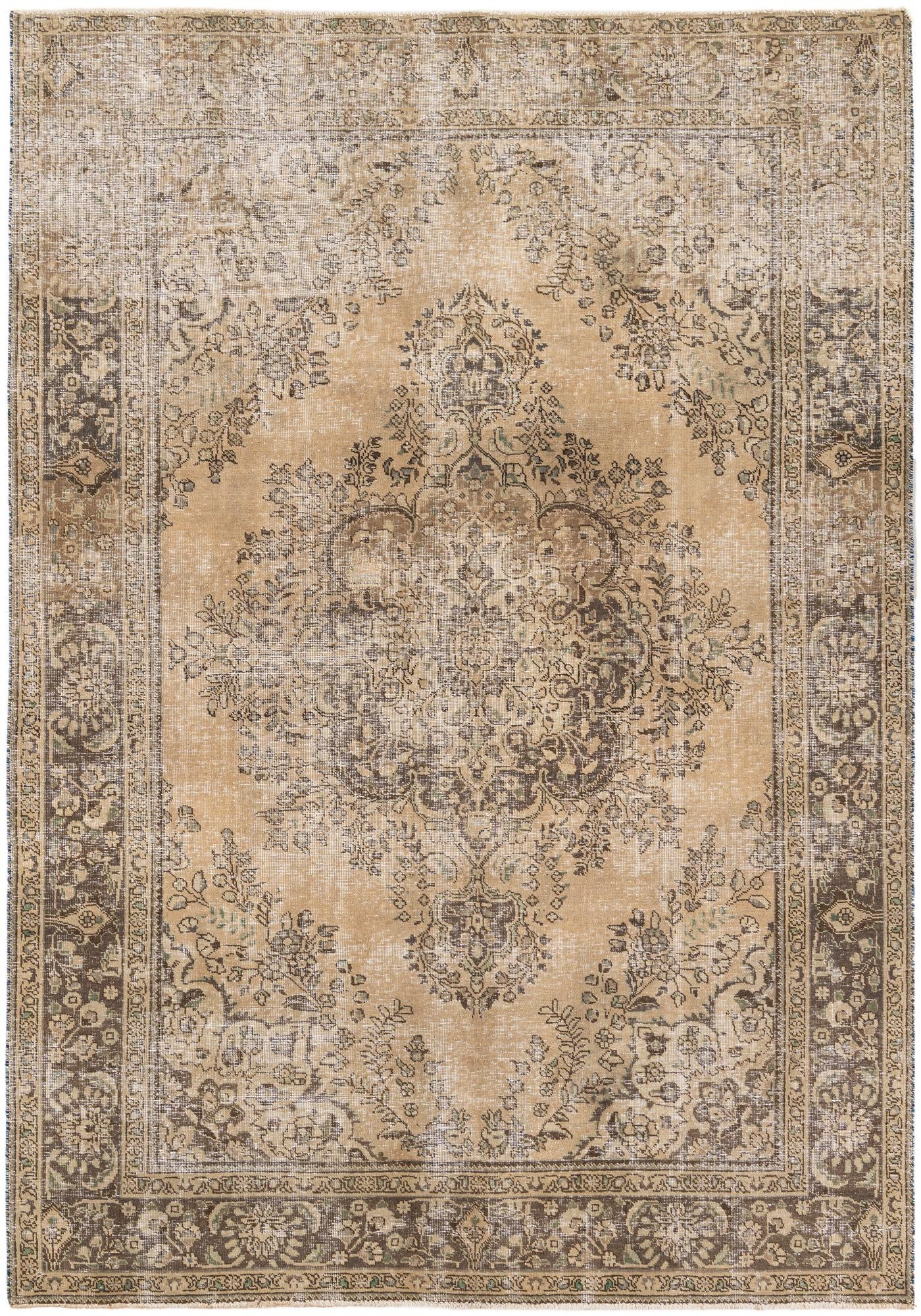 6' 10 x 9' 9 Hand Knotted Ultra Vintage Persian Wool Rug
