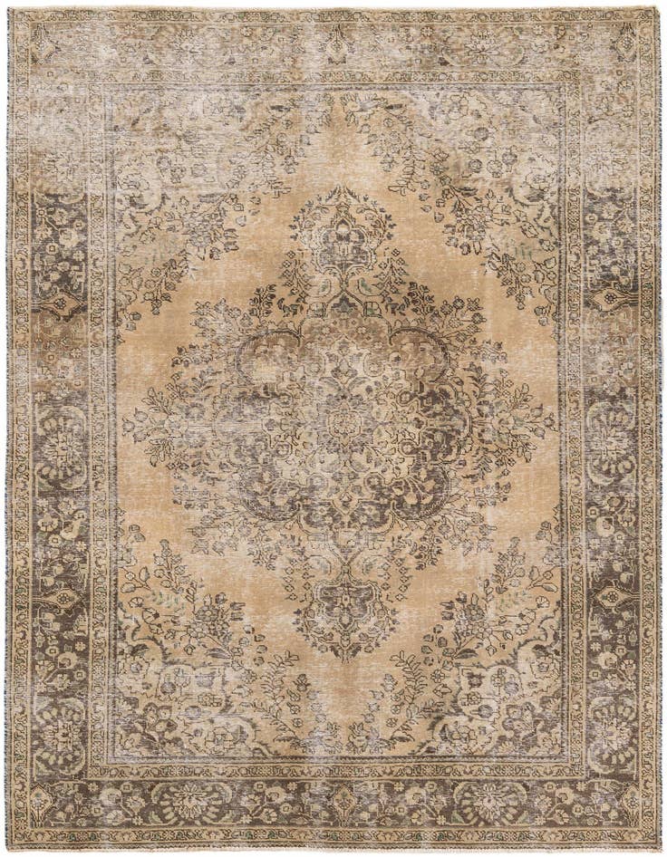 Detail image of 6' 10 x 9' 9 Hand Knotted Ultra Vintage Persian Wool Rug