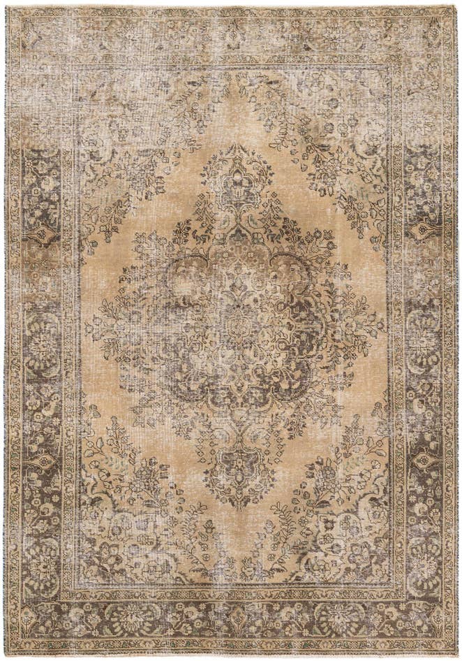Detail image of 6' 10 x 9' 9 Hand Knotted Ultra Vintage Persian Wool Rug