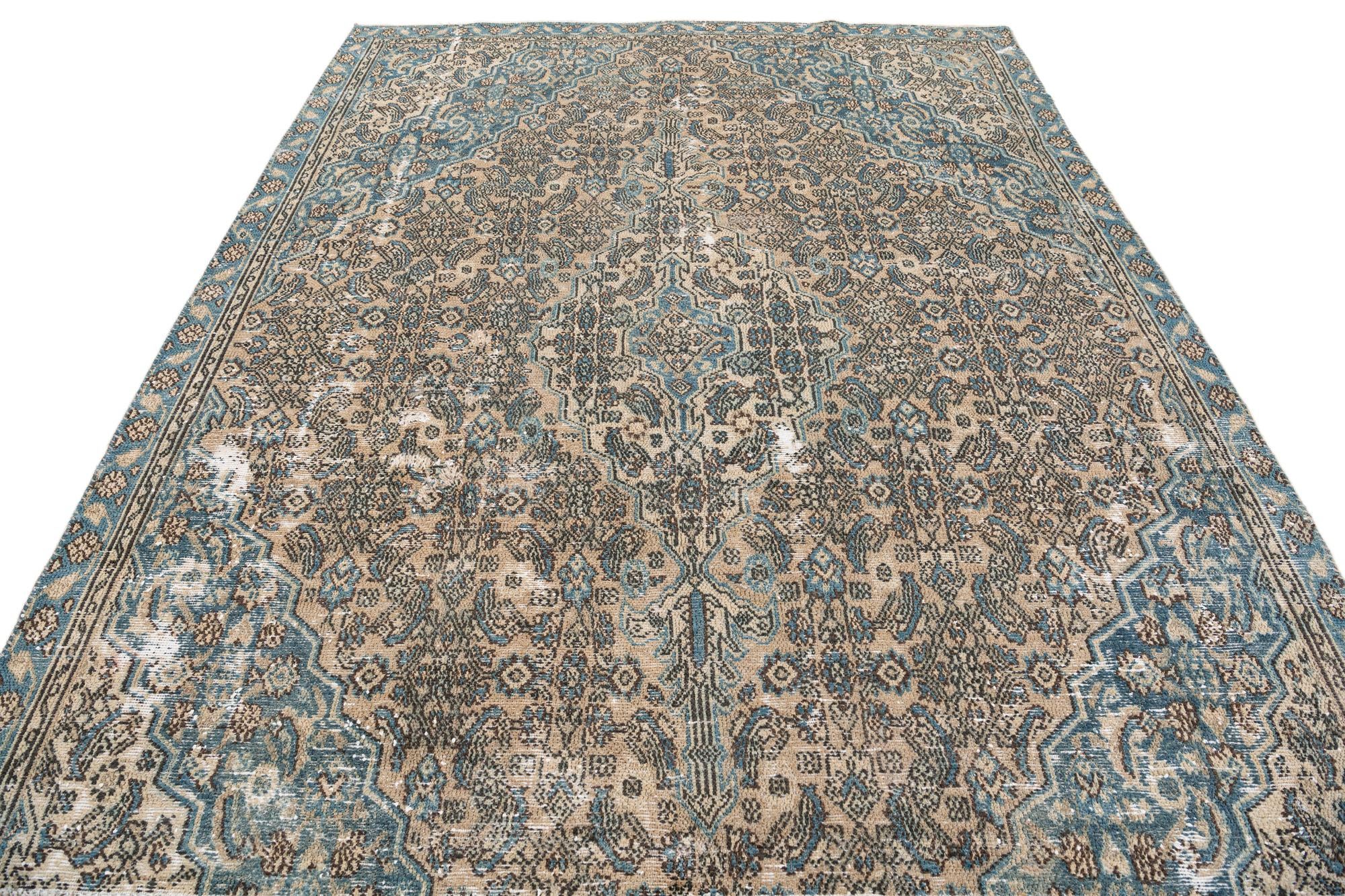 6' 7 x 8' Hand Knotted Ultra Vintage Persian Wool Rug