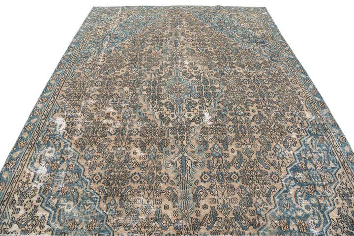 6' 7 x 8' Hand Knotted Ultra Vintage Persian Wool Rug