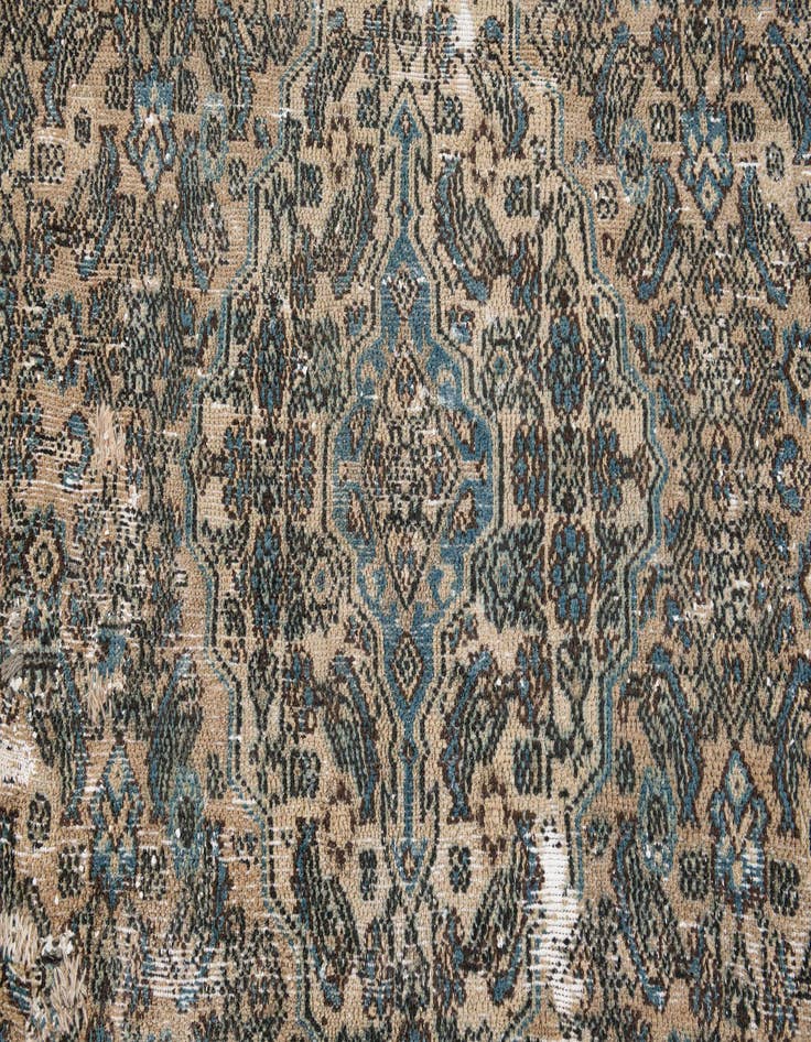 Detail image of 6' 7 x 8'  Hand Knotted Ultra Vintage Persian Wool Rug