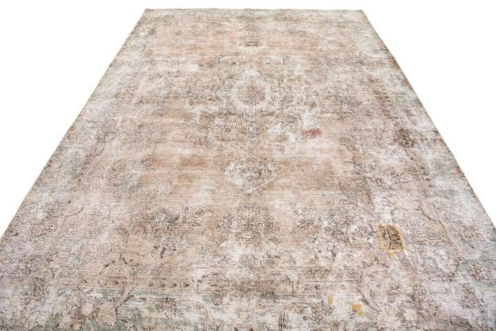 7' 1 x 10' Hand Knotted Ultra Vintage Persian Wool Rug