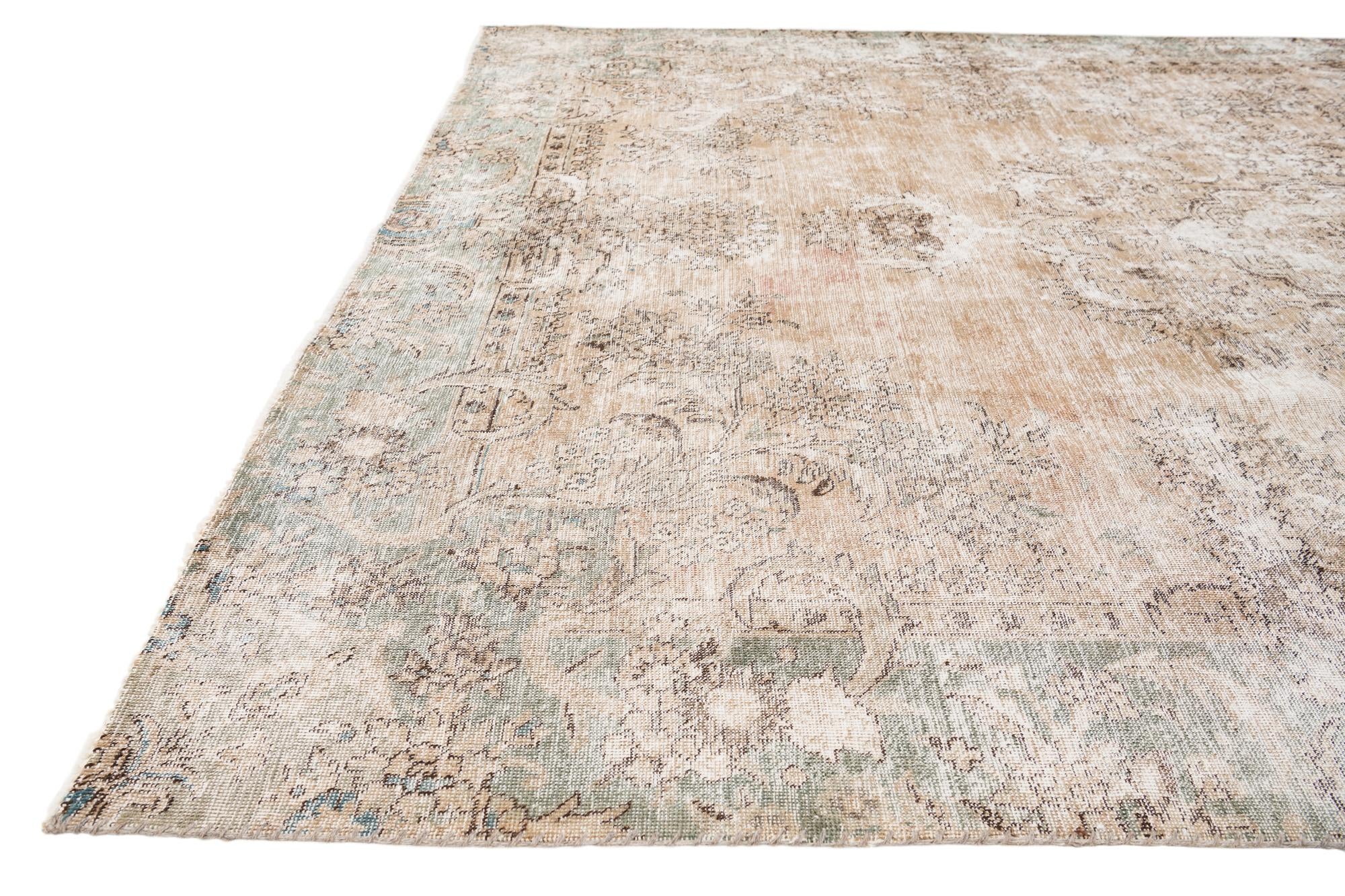 7' 1 x 10' Hand Knotted Ultra Vintage Persian Wool Rug