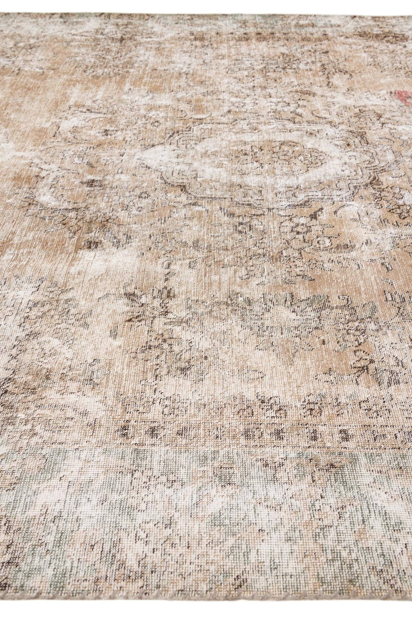 7' 1 x 10' Hand Knotted Ultra Vintage Persian Wool Rug
