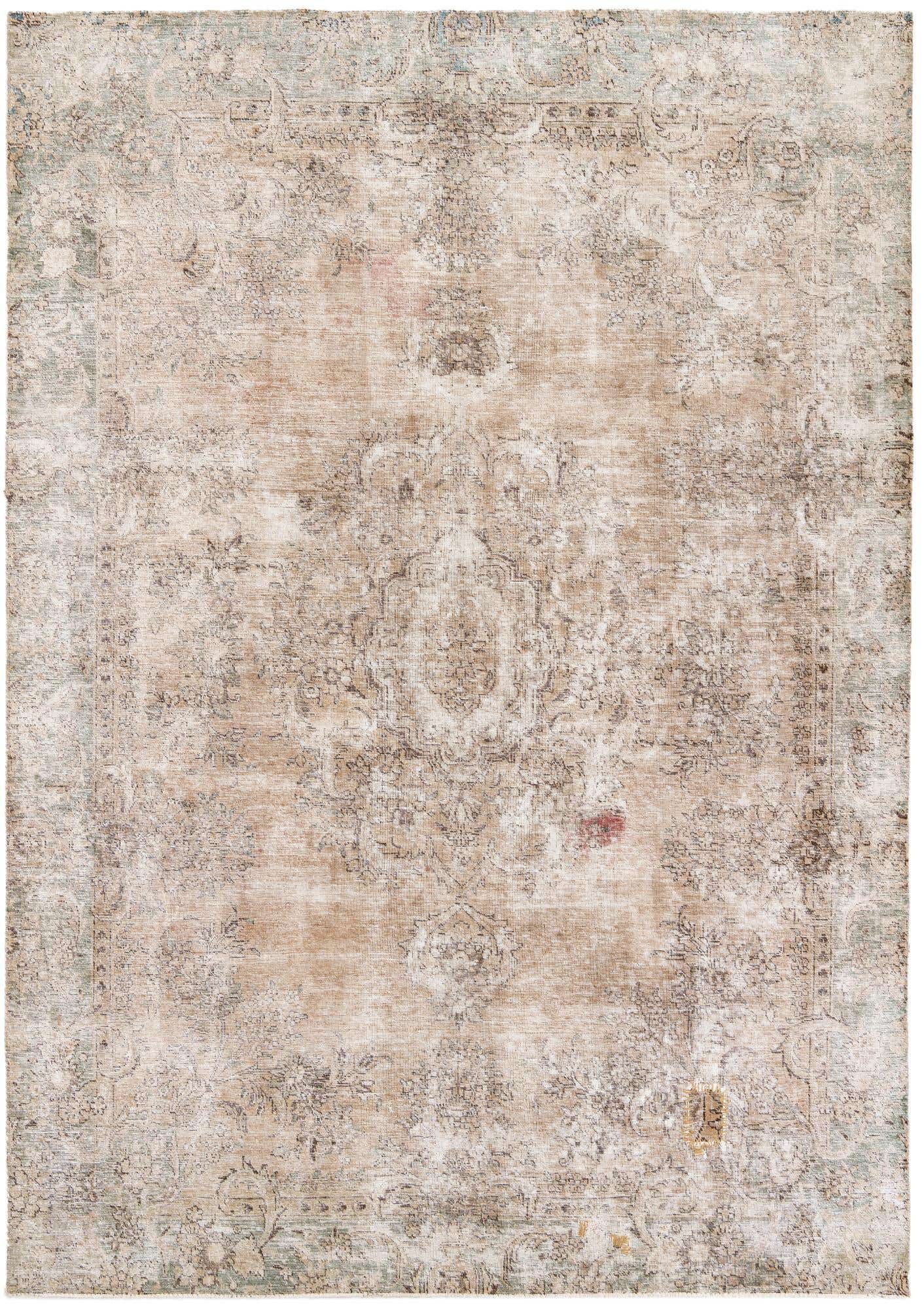 7' 1 x 10' Hand Knotted Ultra Vintage Persian Wool Rug