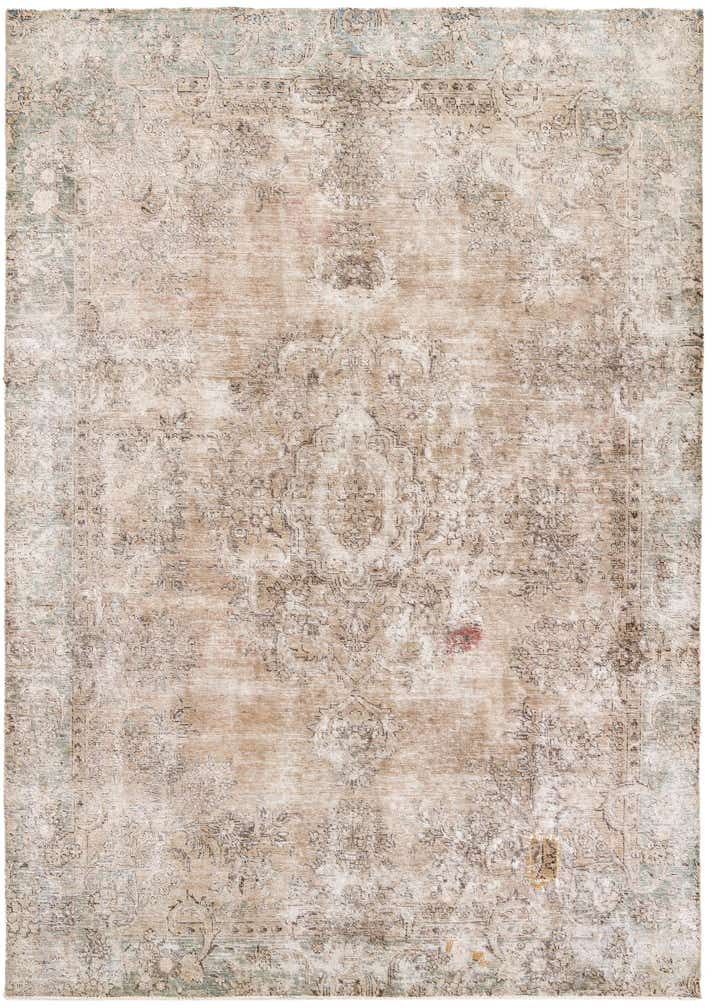 7' 1 x 10' Hand Knotted Ultra Vintage Persian Wool Rug