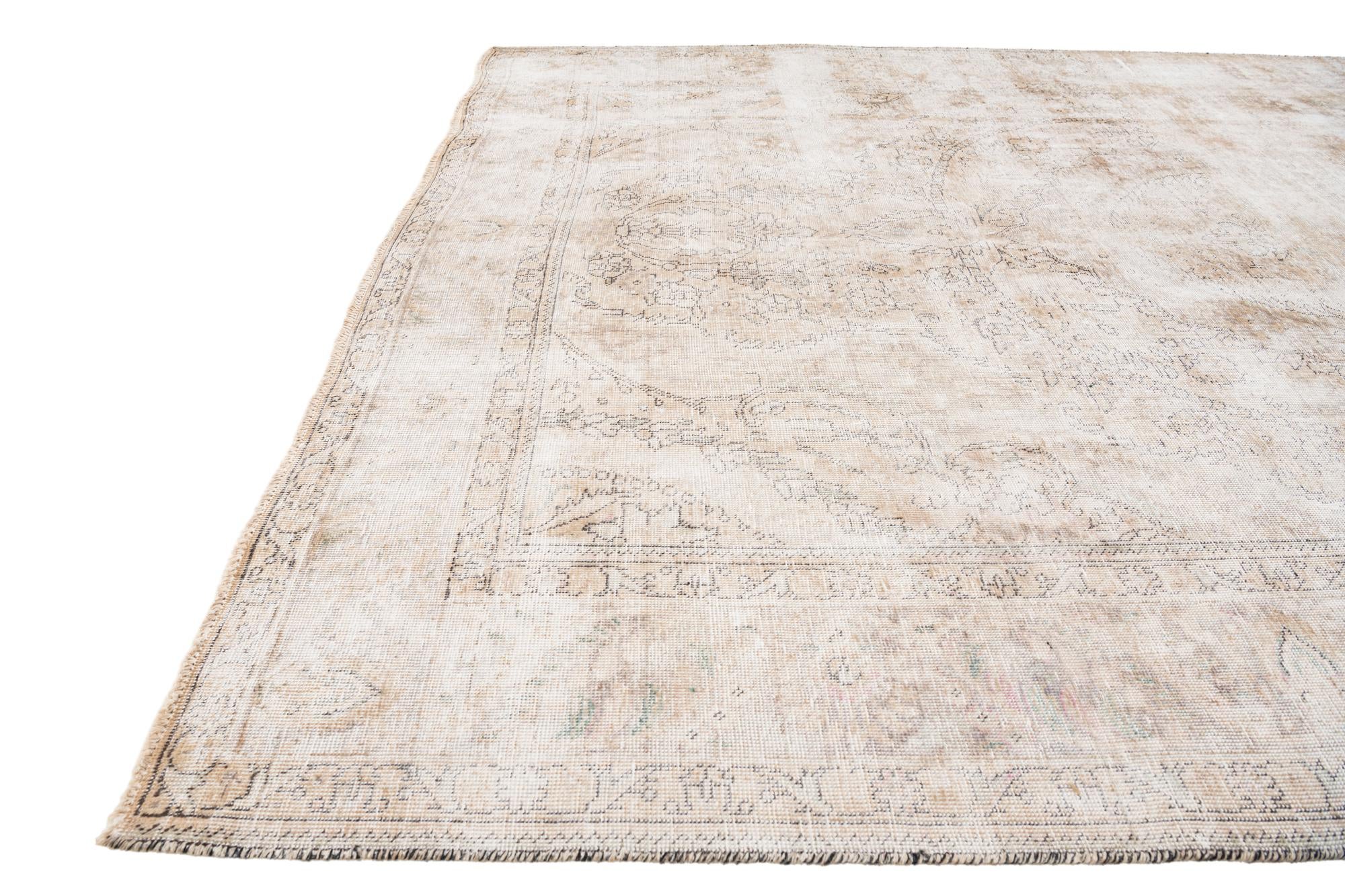 6' 9 x 9' 7 Hand Knotted Ultra Vintage Persian Wool Rug