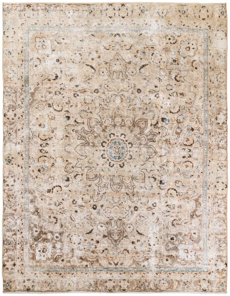 Detail image of 8' 8 x 11' 9 Hand Knotted Ultra Vintage Persian Wool Rug