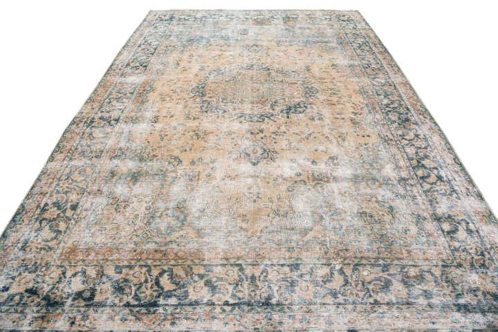 8' 1 x 12' Hand Knotted Ultra Vintage Persian Wool Rug